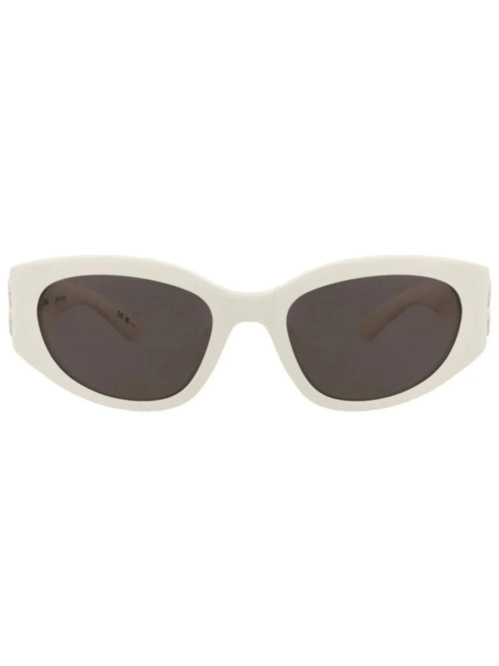 New Balenciaga Women's Sunglasses Round Oval Recycled Acetate Frame White White